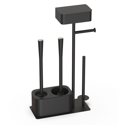 Stainless steel toilet bowl brush and rubber plunger combo set