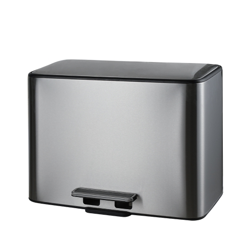Soft slow close 3 compartment stainless steel recycle step pedal trash can kitchen factory manufacturer