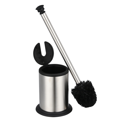 Filp top lid stainless steel TPR silicone toilet bowl brush holder