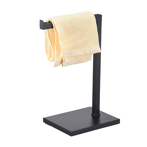 Toallero de acero negro con barra de un solo riel para baño o inodoro