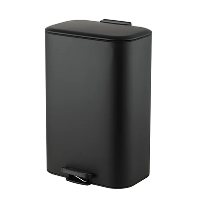 Soft close slim lid rectangular stainless steel pedal step trash dustbin supplier